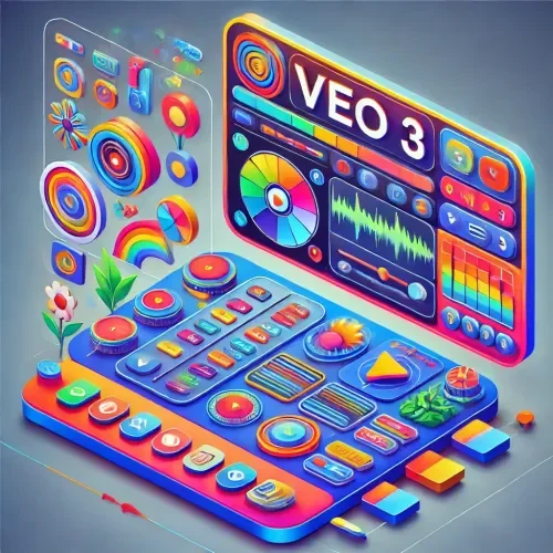 Generated image: Vibrant illustration of a futuristic video editing...